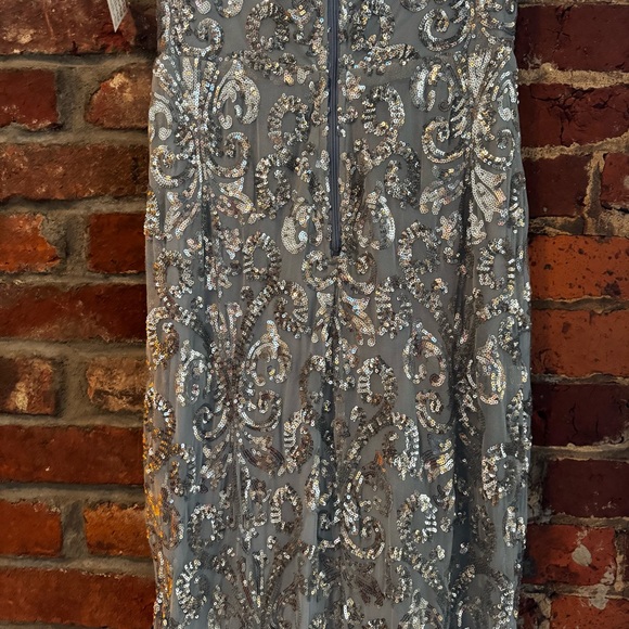 Elegant Powder Blue and Silver Sequin Gown - Picture 16 of 17